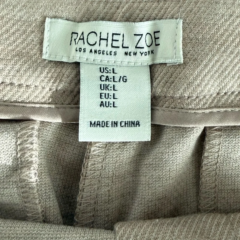 Rachel Zoe Light Gray Cropped Wide-Leg Pants - Picture 3 of 4